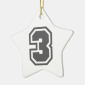 Nummer 3 keramik ornament (Links)