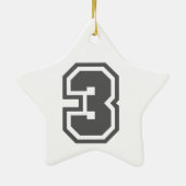 Nummer 3 keramik ornament (Hinten)