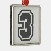 Nummer 3 ornament aus metall (Rechts)
