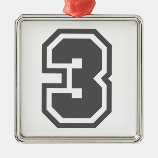 Nummer 3 ornament aus metall (Vorne)