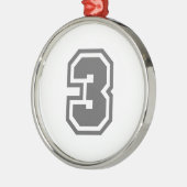 Nummer 3 silbernes ornament (Links)