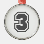 Nummer 3 silbernes ornament (Vorne)