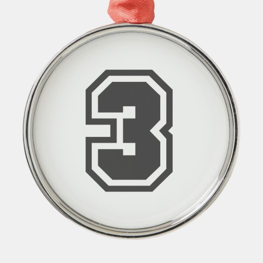 Nummer 3 silbernes ornament (Vorne)