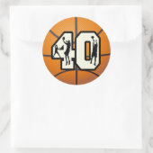 Nummer 40 Basketball Runder Aufkleber (Tasche)