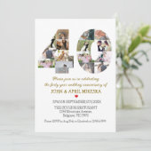Nummer 40 Foto Hochzeit Jahrestag Einladung (Stehend Vorderseite)