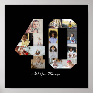 Nummer 40 Fotocollage Poster