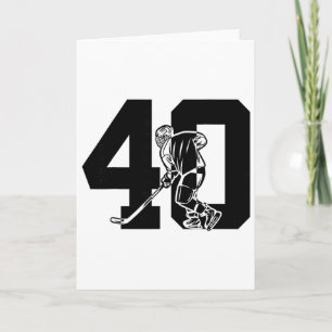 Nummer 40 Jahre Eishockey 40. Geburtstag Karte