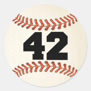 Nummer 42 Baseball Runder Aufkleber