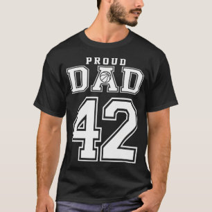 Nummer 42 Vater für kundenspezifische Stange Perso T-Shirt