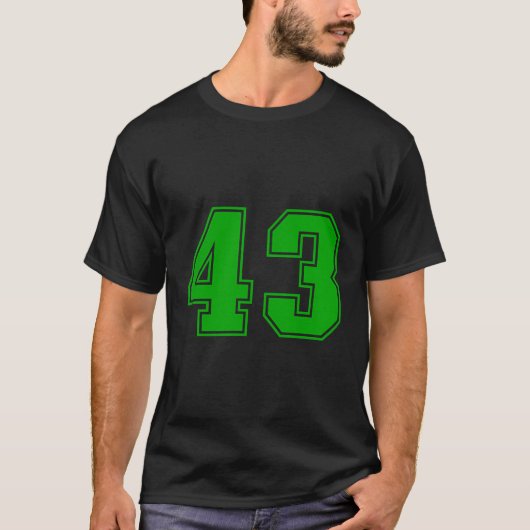 Nummer 43 des Green Sports Fan Jersey T-Shirt (Vorderseite)