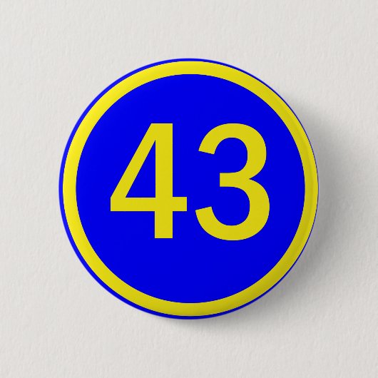 Nummer, 43, in einem Kreis Button (Vorderseite)
