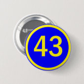 Nummer, 43, in einem Kreis Button (Vorne & Hinten)