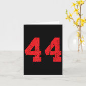 Nummer 44 Sport Red Distressed Number Karte (Gelbe Blume)