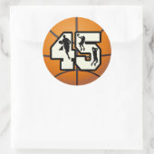 Nummer 45 Basketball Runder Aufkleber (Tasche)