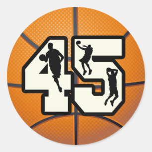 Nummer 45 Basketball Runder Aufkleber