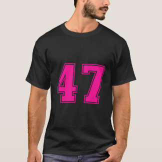 Nummer 47 Pink Sports Fan Jersey Nummer T-Shirt