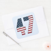 Nummer 47 Set Quadratischer Aufkleber (Umschlag)