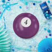 Nummer 4 Billardball Pappteller (Party)