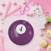 Nummer 4 Billardball Pappteller (Party)