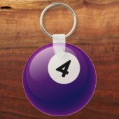 NUMMER 4 BILLIARDS BALL SCHLÜSSELANHÄNGER (Vorderseite)