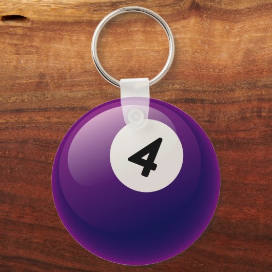NUMMER 4 BILLIARDS BALL SCHLÜSSELANHÄNGER (Vorderseite)