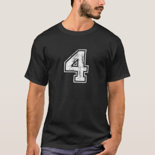 Nummer 4 Four Varsity Distressed Vintage Sport Tra T-Shirt