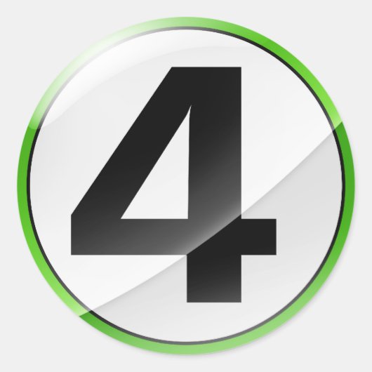 Nummer 4 grüner Aufkleber (Vorderseite)