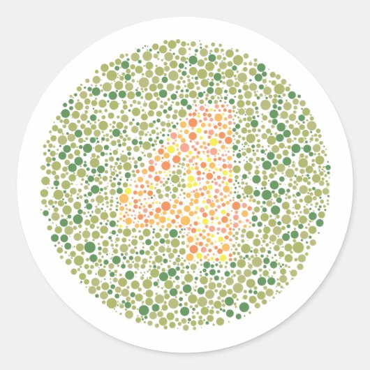 Nummer 4 Ishihara-Prüfkreis Runder Aufkleber (Vorderseite)