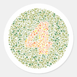 Nummer 4 Ishihara-Prüfkreis Runder Aufkleber