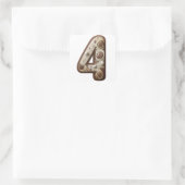 Nummer 4 Schokoladenaufkleber Quadratischer Aufkleber (Tasche)