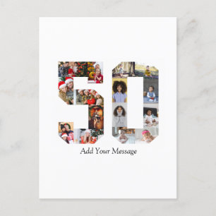 Nummer 50 Fotocollage Postkarte