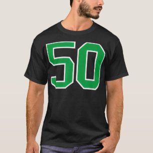 Nummer #50 Sportstrikot Grün Weiß Glückszahl T-Shirt