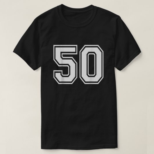 Nummer 50 Varsity Sports Team Jersey 50. Geburtsta T-Shirt (Design vorne)