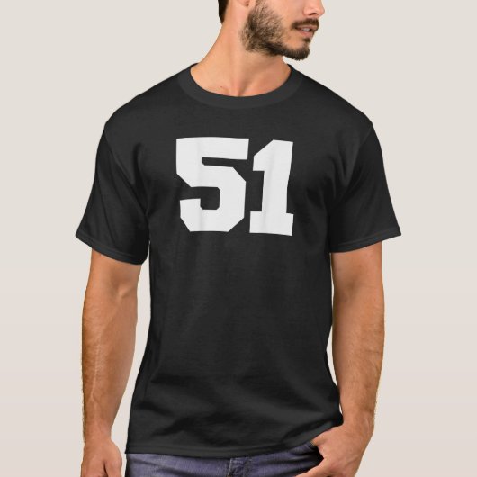 Nummer 51 Sports Jersey Player 51 Fan BACK PRINT V T-Shirt (Vorderseite)