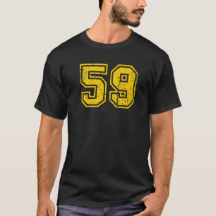 Nummer 59 Sports Jersey Uniform Fan Athlete Gelb T-Shirt