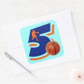 Nummer 5 Basketball-Spieler Quadratischer Aufkleber (Umschlag)