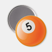 NUMMER 5 BILLIARDS BALL MAGNET (Vorderseite/Rückseite)