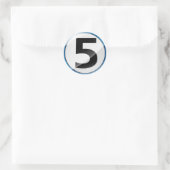 Nummer 5 blaue Aufkleber (Tasche)