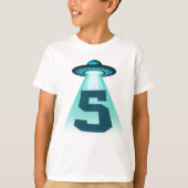Nummer 5 Entführung UFO Alien Thema 5 Jahre alte K T-Shirt (Vorderseite)