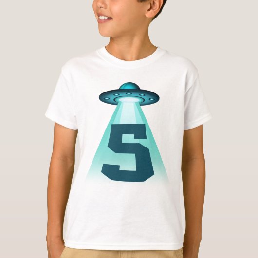 Nummer 5 Entführung UFO Alien Thema 5 Jahre alte K T-Shirt (Vorderseite)