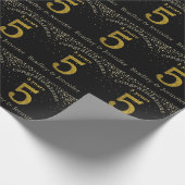 Nummer 5 Glitzer Gold Anniversary Wrapper Geschenkpapier (Ecke)
