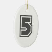 Nummer 5 keramik ornament (Rechts)