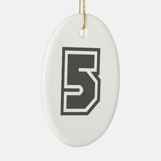 Nummer 5 keramik ornament (Rechts)