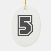 Nummer 5 keramik ornament (Vorne)