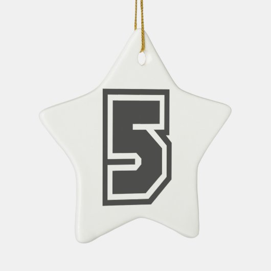 Nummer 5 keramik ornament (Rechts)