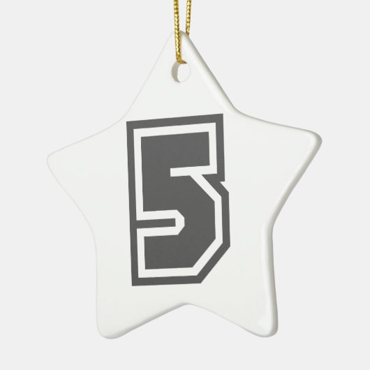 Nummer 5 keramik ornament (Links)