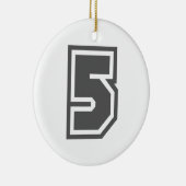 Nummer 5 keramikornament (Rechts)