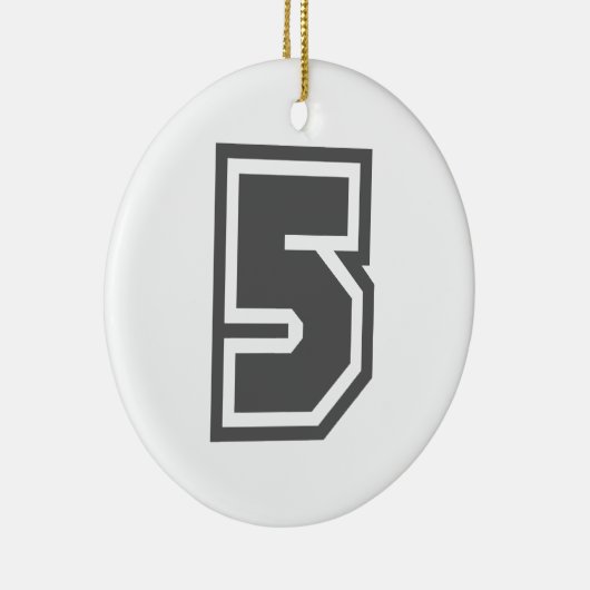 Nummer 5 keramikornament (Rechts)