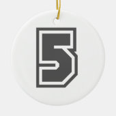 Nummer 5 keramikornament (Vorne)