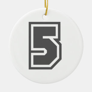 Nummer 5 keramikornament